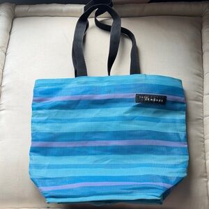 Tote Le Monde Blue Striped Canvas Tote Bag